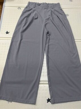 HALARA Light Gray Ribbed Lounge Pants with Elastic Waist